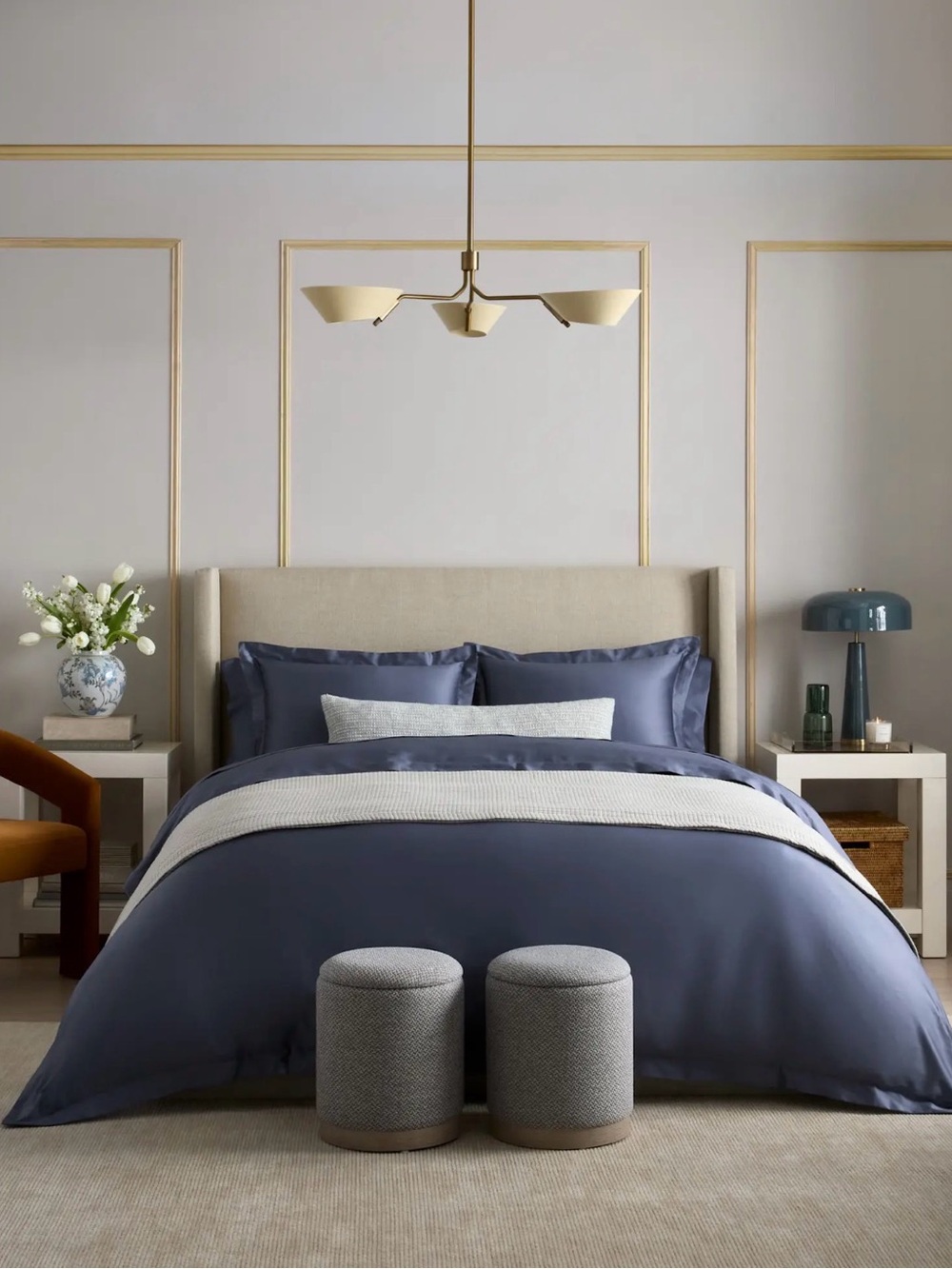 Quince Signature Giza Cotton Sateen Mineral Duvet Cover Full/ Queen